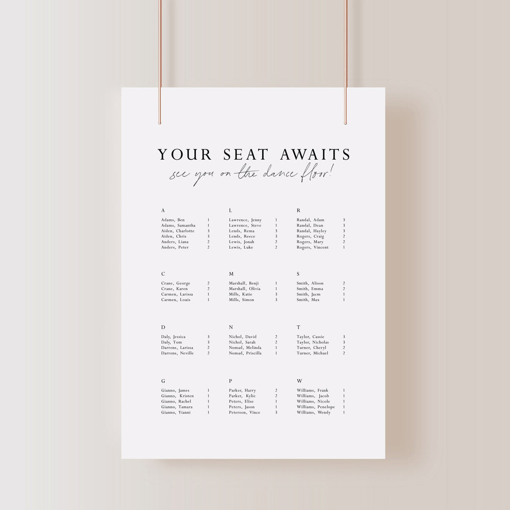
                  
                    All You Need Is Love - Seating Chart
                  
                