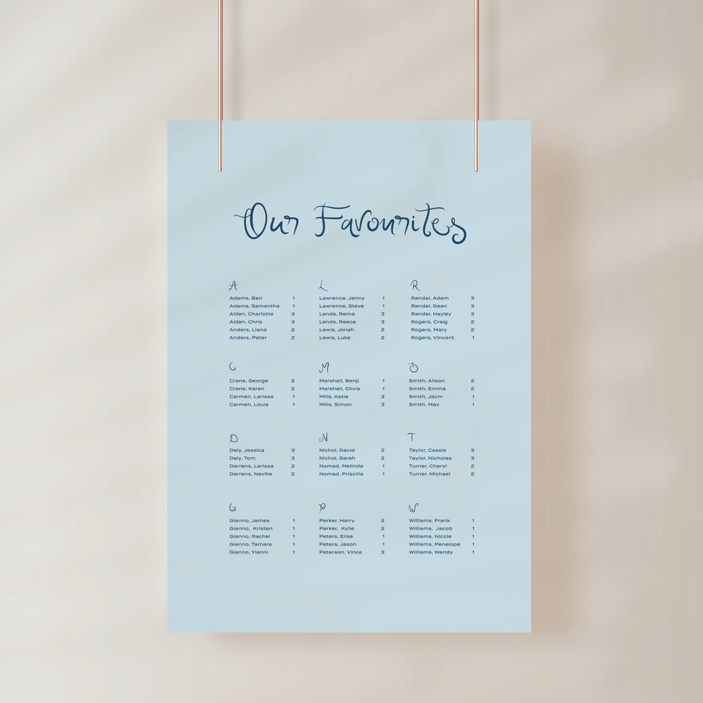 
                  
                    Amalfi Coast - Seating Chart
                  
                