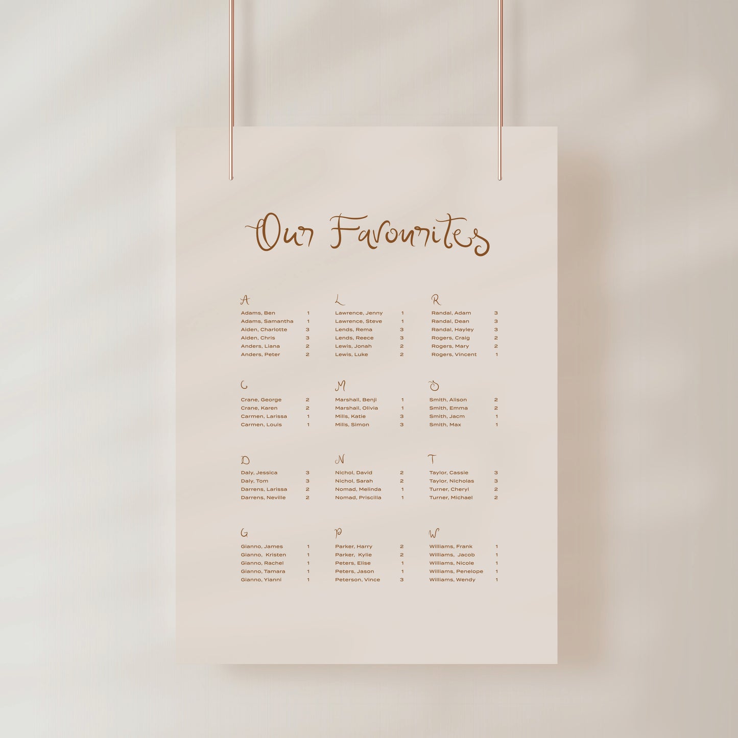 
                  
                    Amalfi Coast - Seating Chart
                  
                
