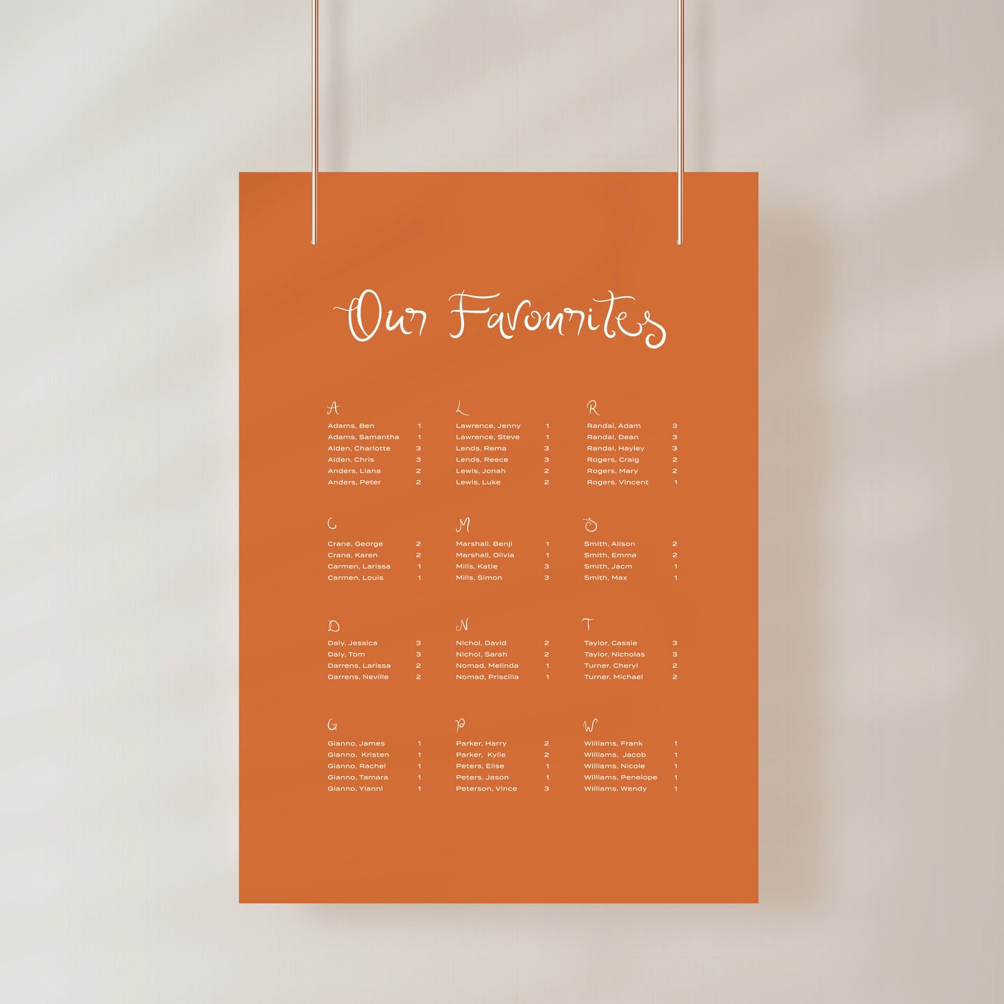 
                  
                    Amalfi Coast - Seating Chart
                  
                