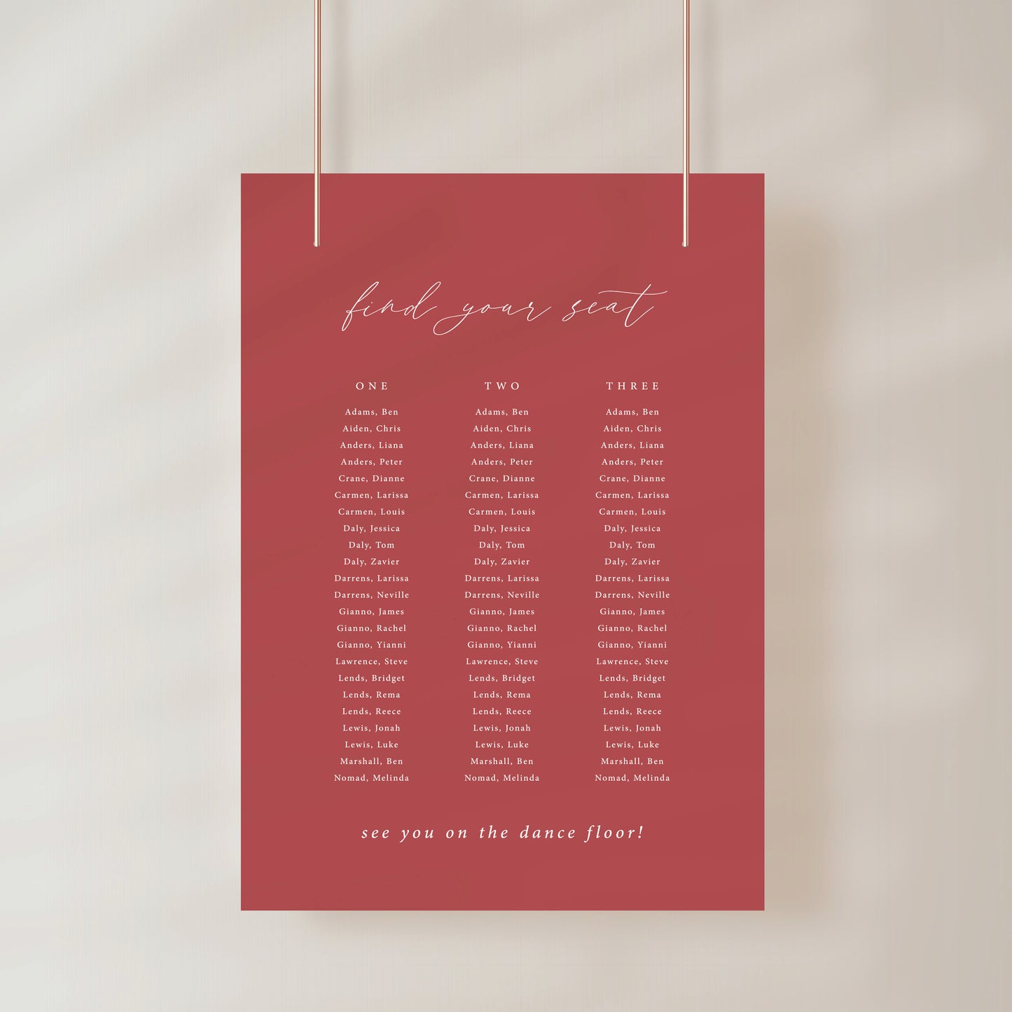 
                  
                    Amore - Seating Chart
                  
                