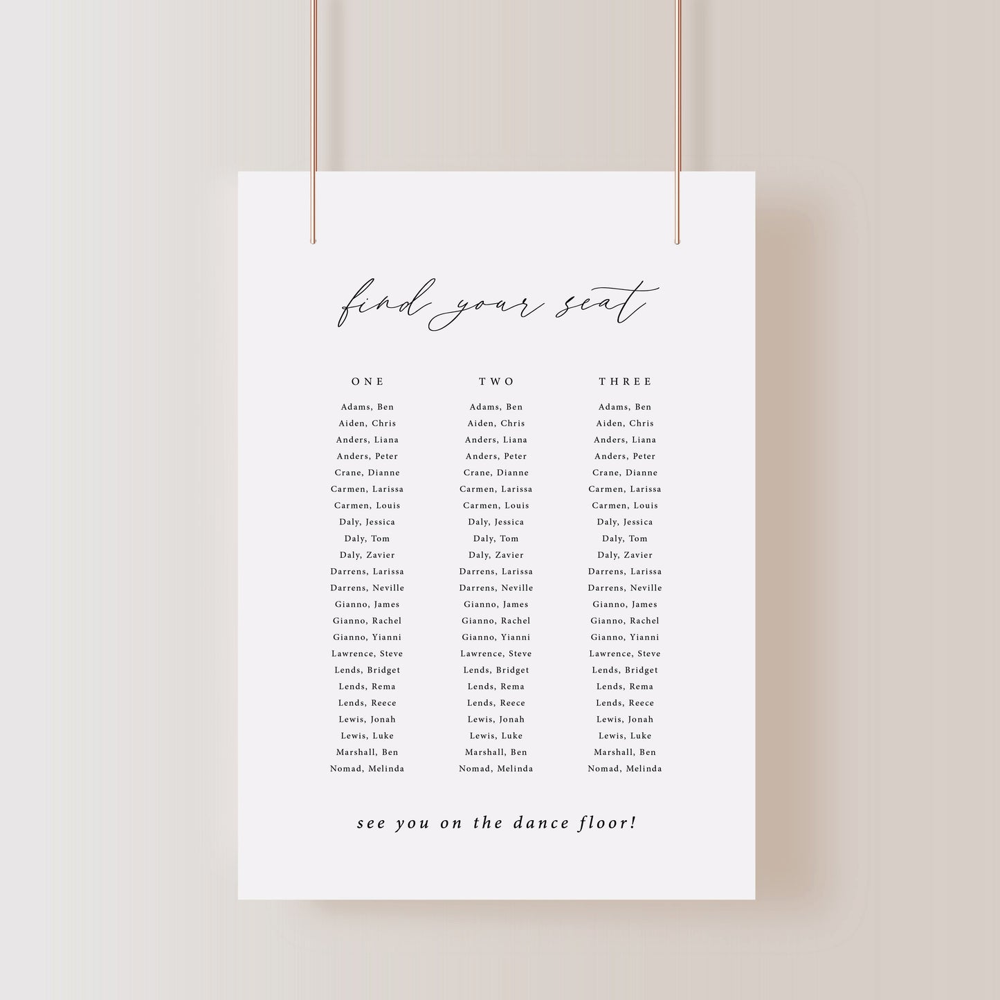 
                  
                    Amore - Seating Chart
                  
                