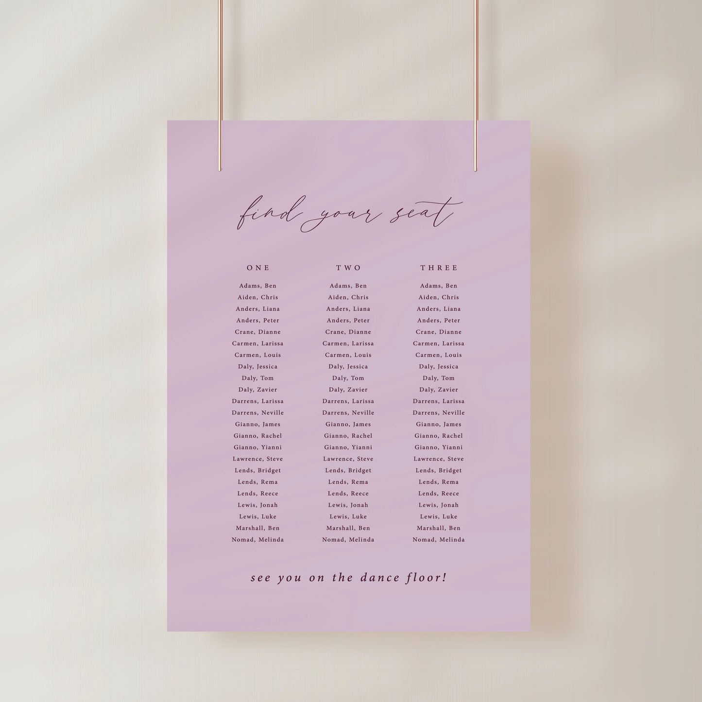 
                  
                    Amore - Seating Chart
                  
                