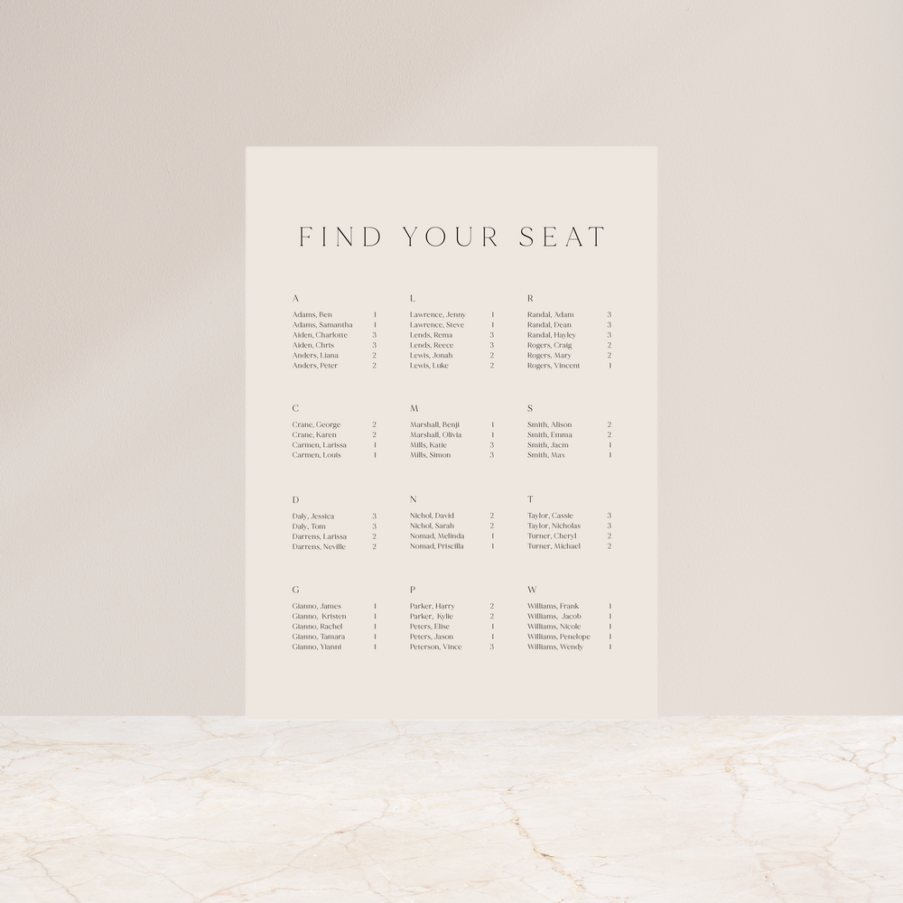 
                  
                    Classico - Seating Chart
                  
                