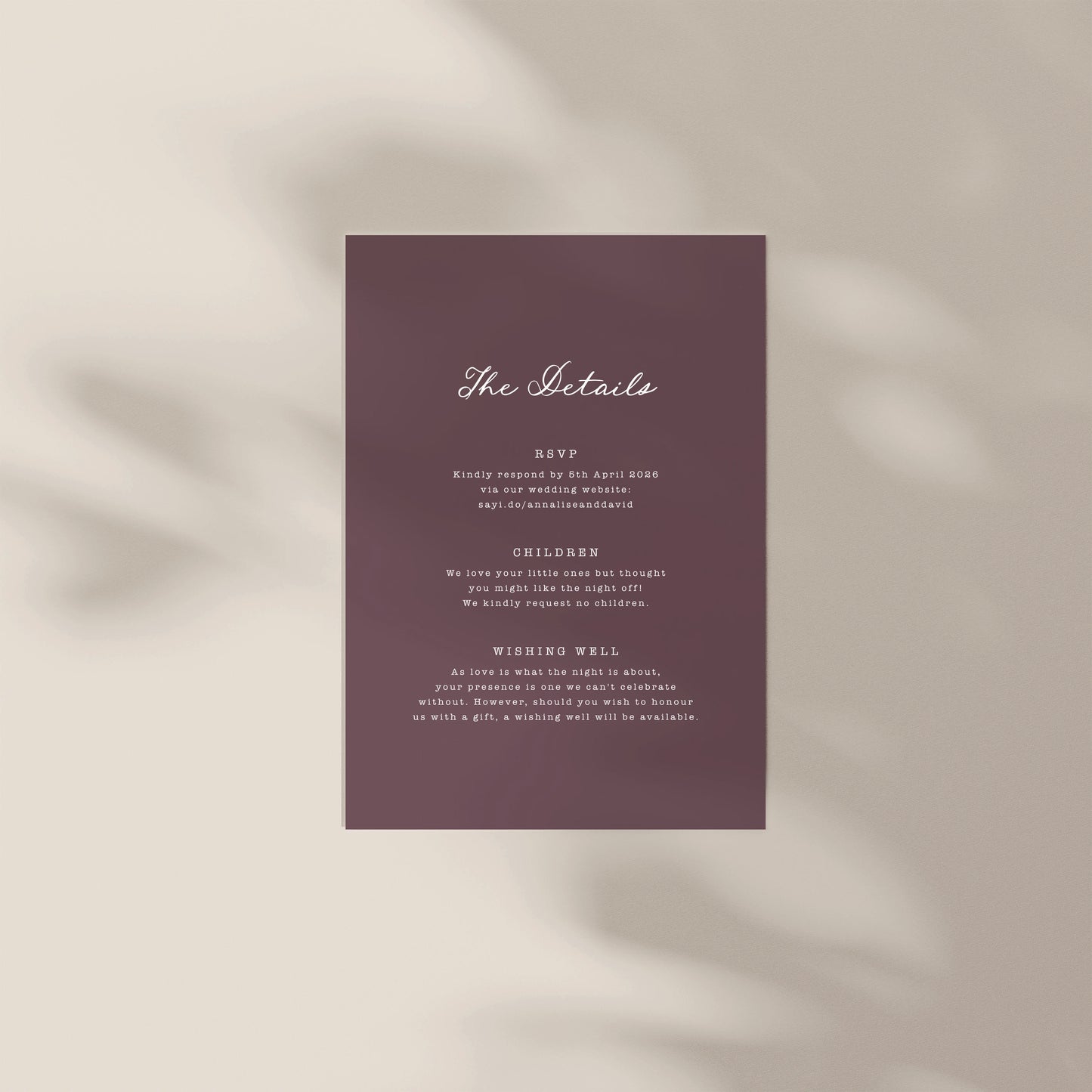 
                  
                    Maison D'amour - Details Card
                  
                