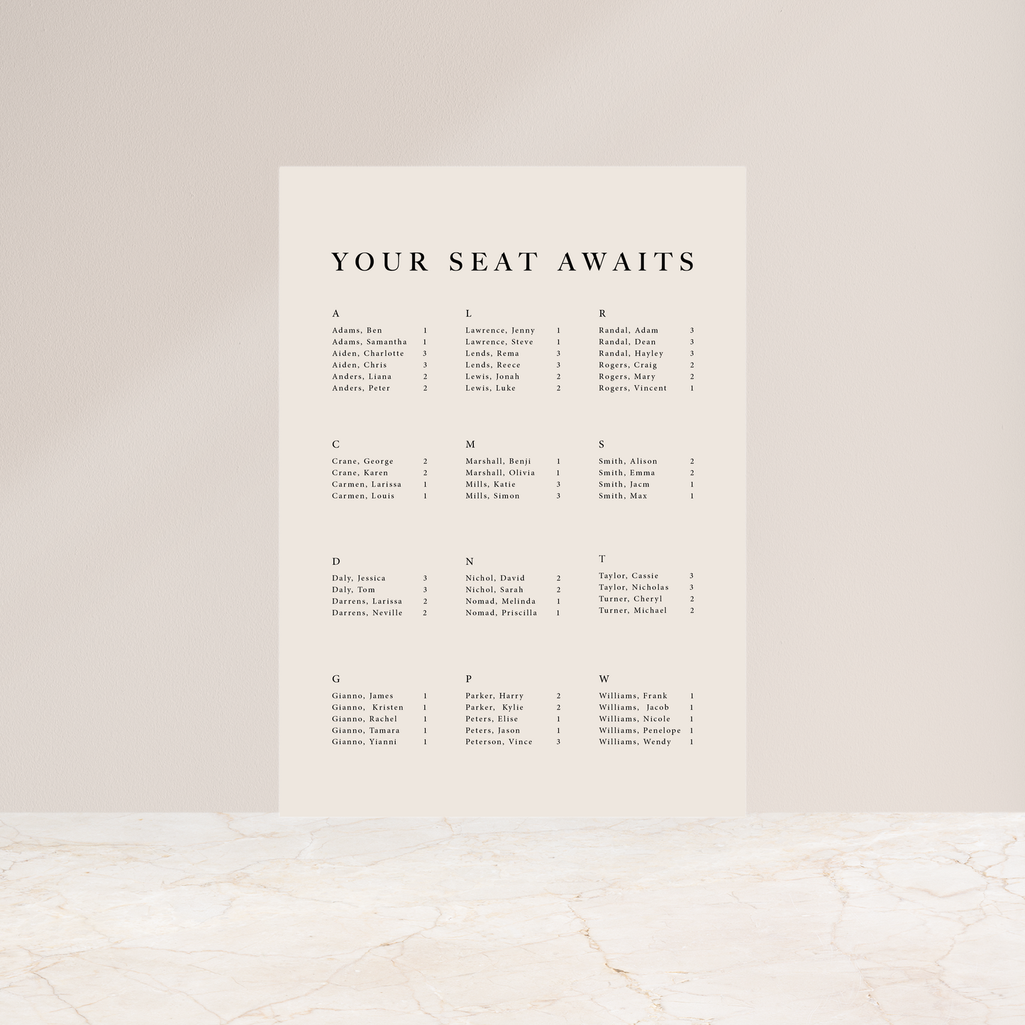 
                  
                    In Bloom - Seating Chart
                  
                