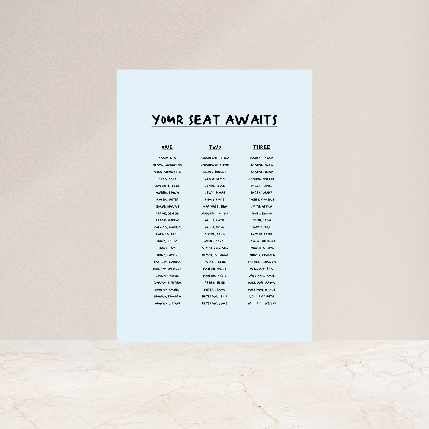 
                  
                    Young Love - Seating Chart
                  
                