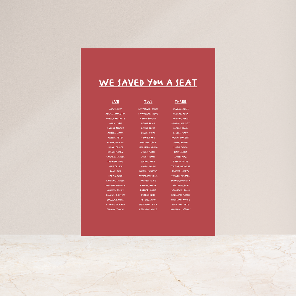
                  
                    Young Love - Seating Chart
                  
                