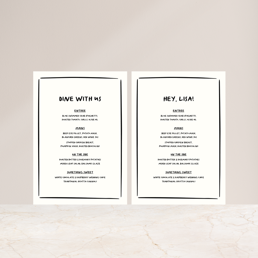 Young Love - Menu