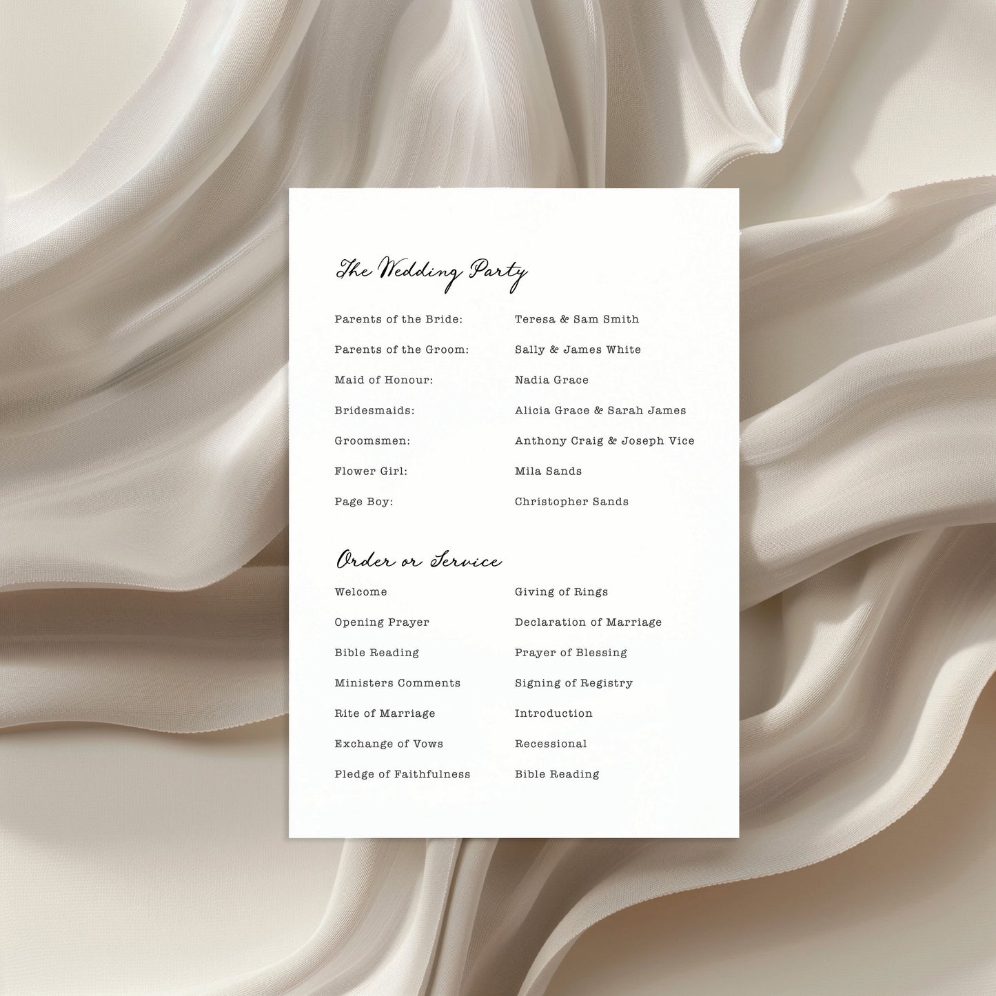 
                  
                    Maison D'amour - Order Of Service
                  
                
