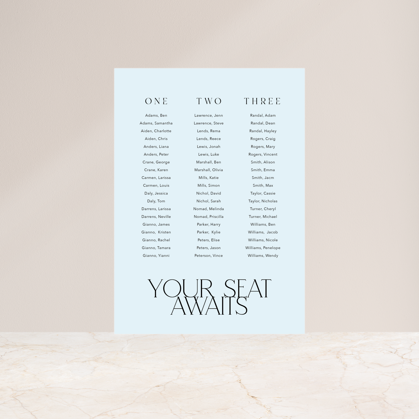 
                  
                    Just My Type - Seating Chart
                  
                