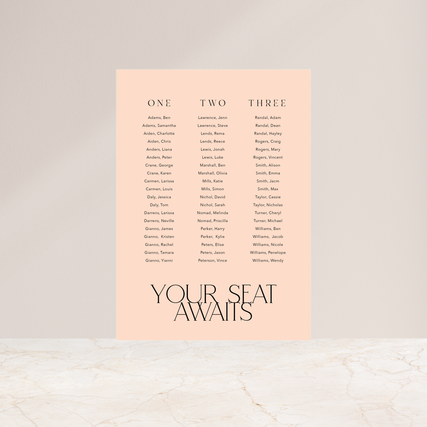 
                  
                    Just My Type - Seating Chart
                  
                