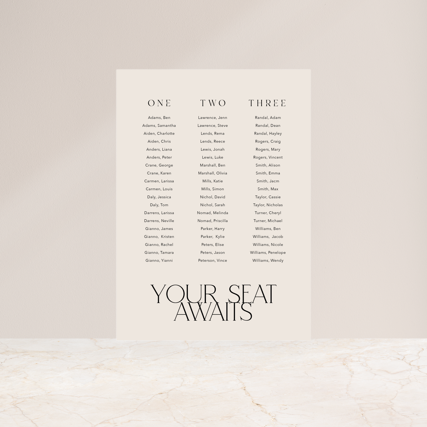 
                  
                    Just My Type - Seating Chart
                  
                