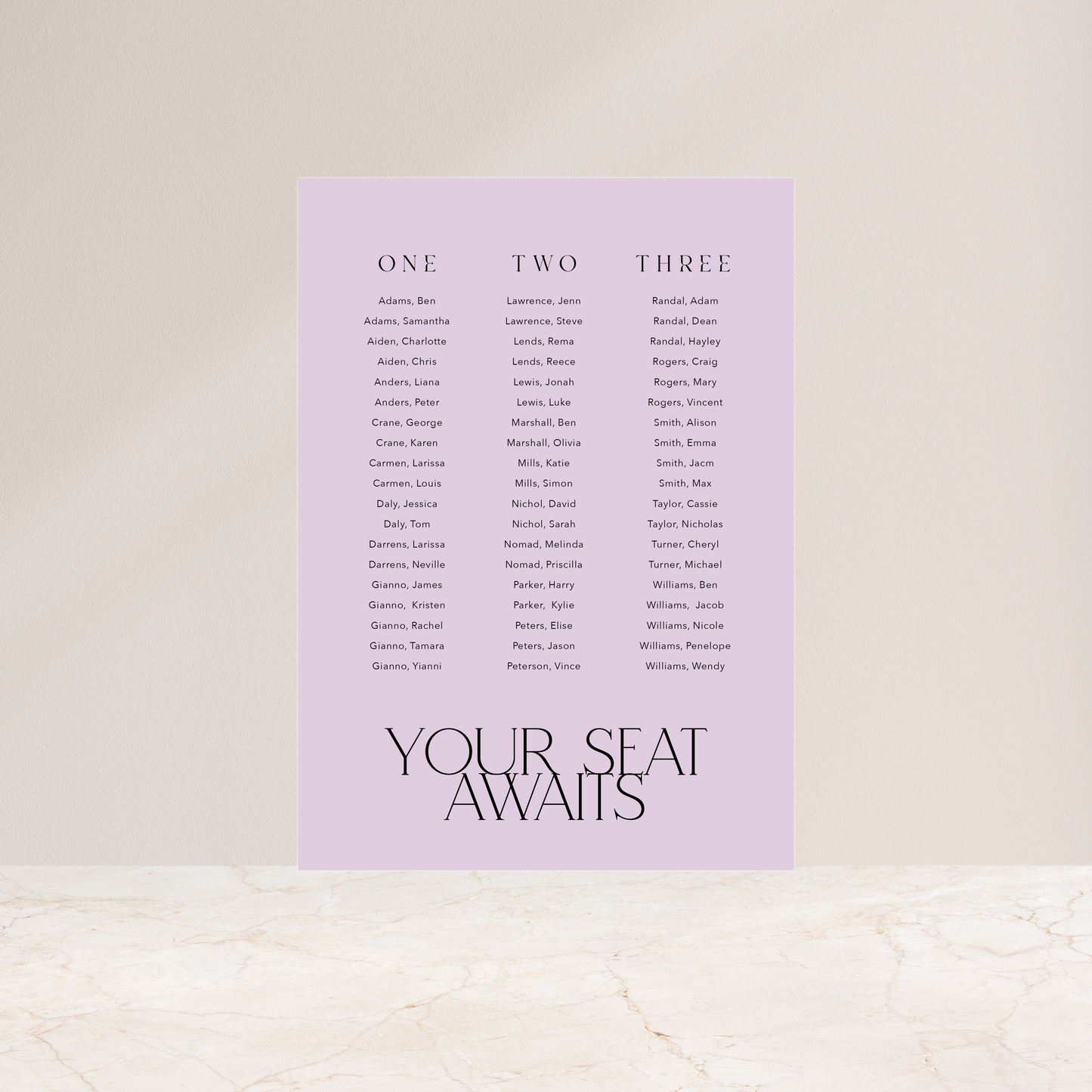 
                  
                    Just My Type - Seating Chart
                  
                