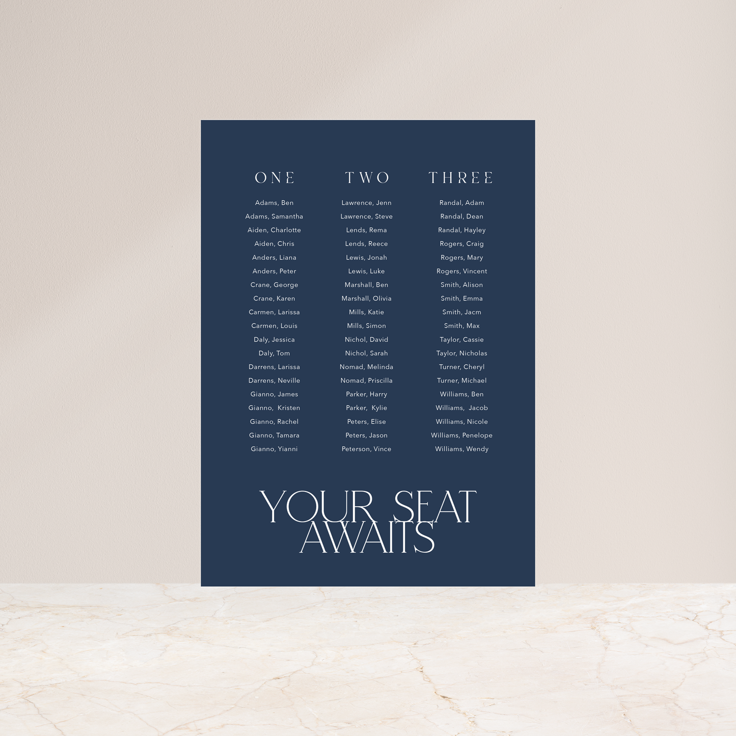 
                  
                    Just My Type - Seating Chart
                  
                