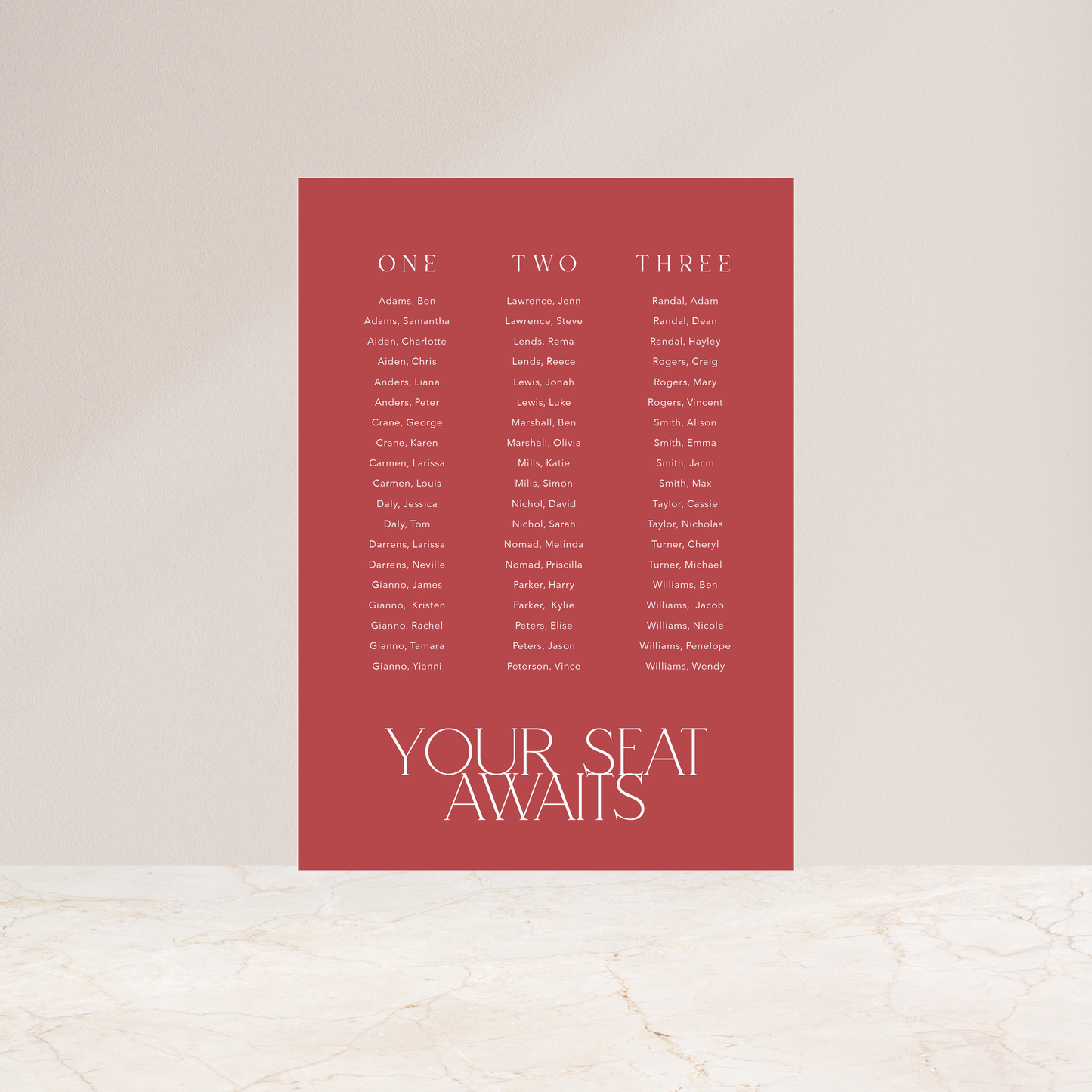 
                  
                    Just My Type - Seating Chart
                  
                