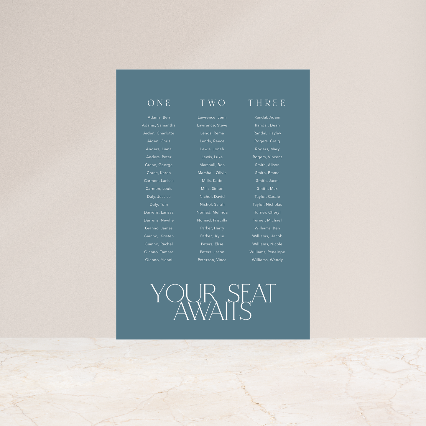 
                  
                    Just My Type - Seating Chart
                  
                