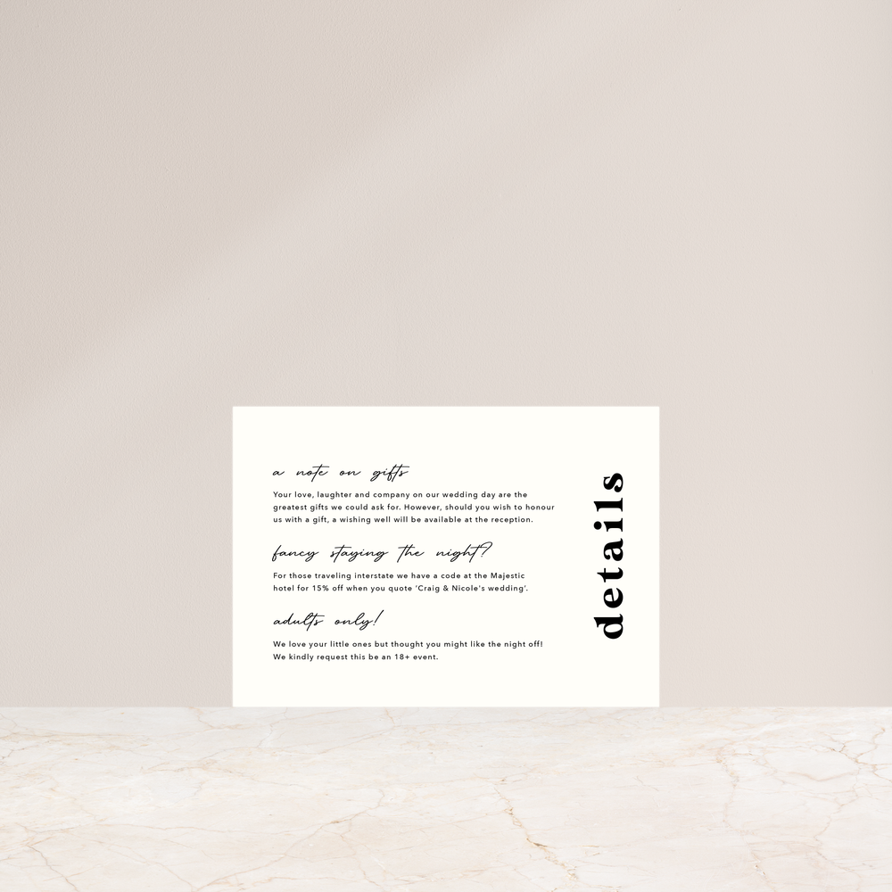 Retro Romance - Details Card