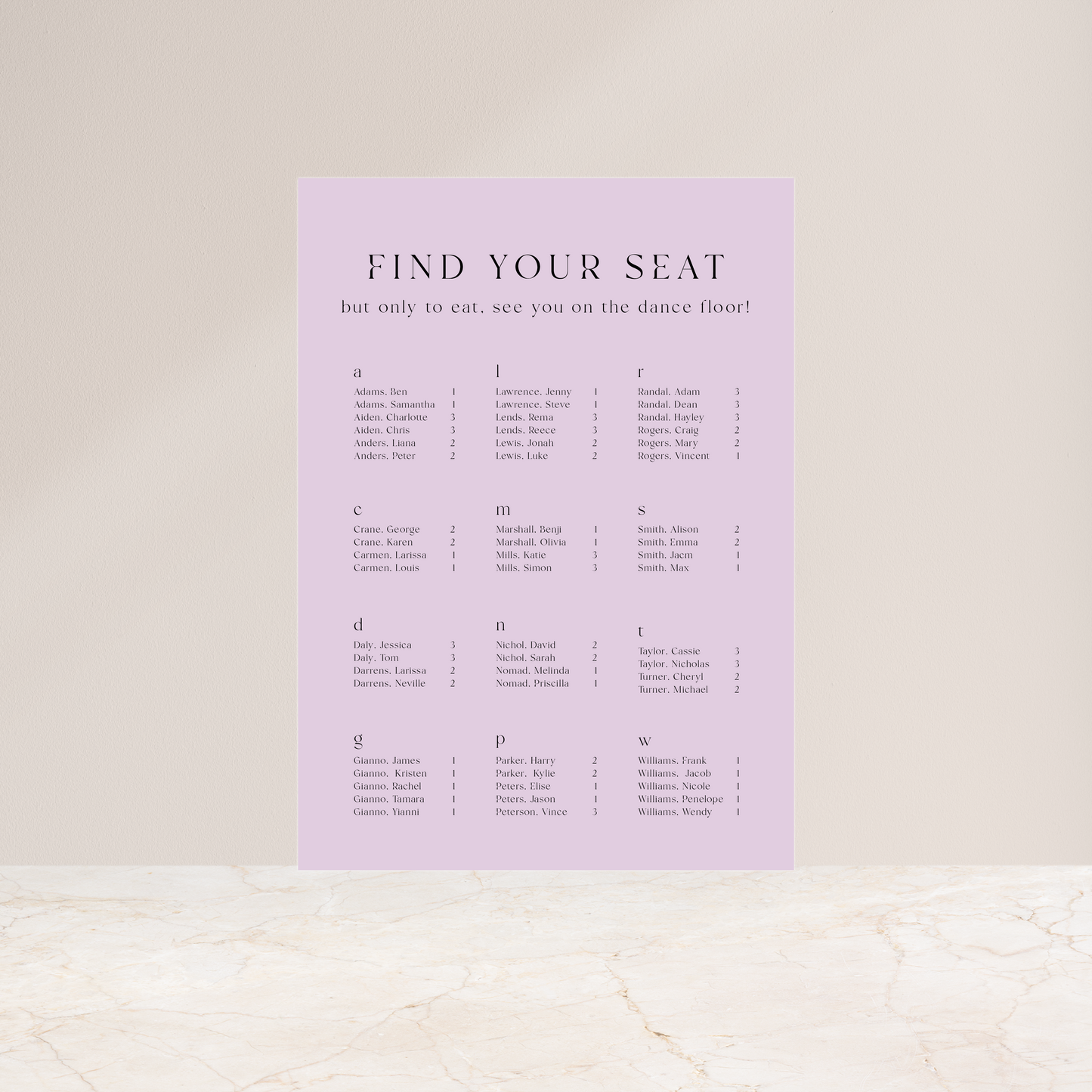 
                  
                    Starlight - Seating Chart
                  
                